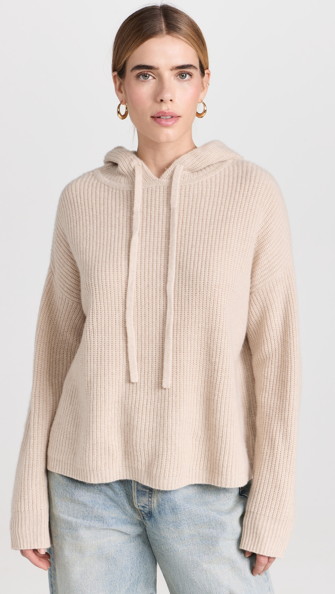 Jenni Kayne Cashmere Fisherman Hoodie Oatmeal L | Shopbop