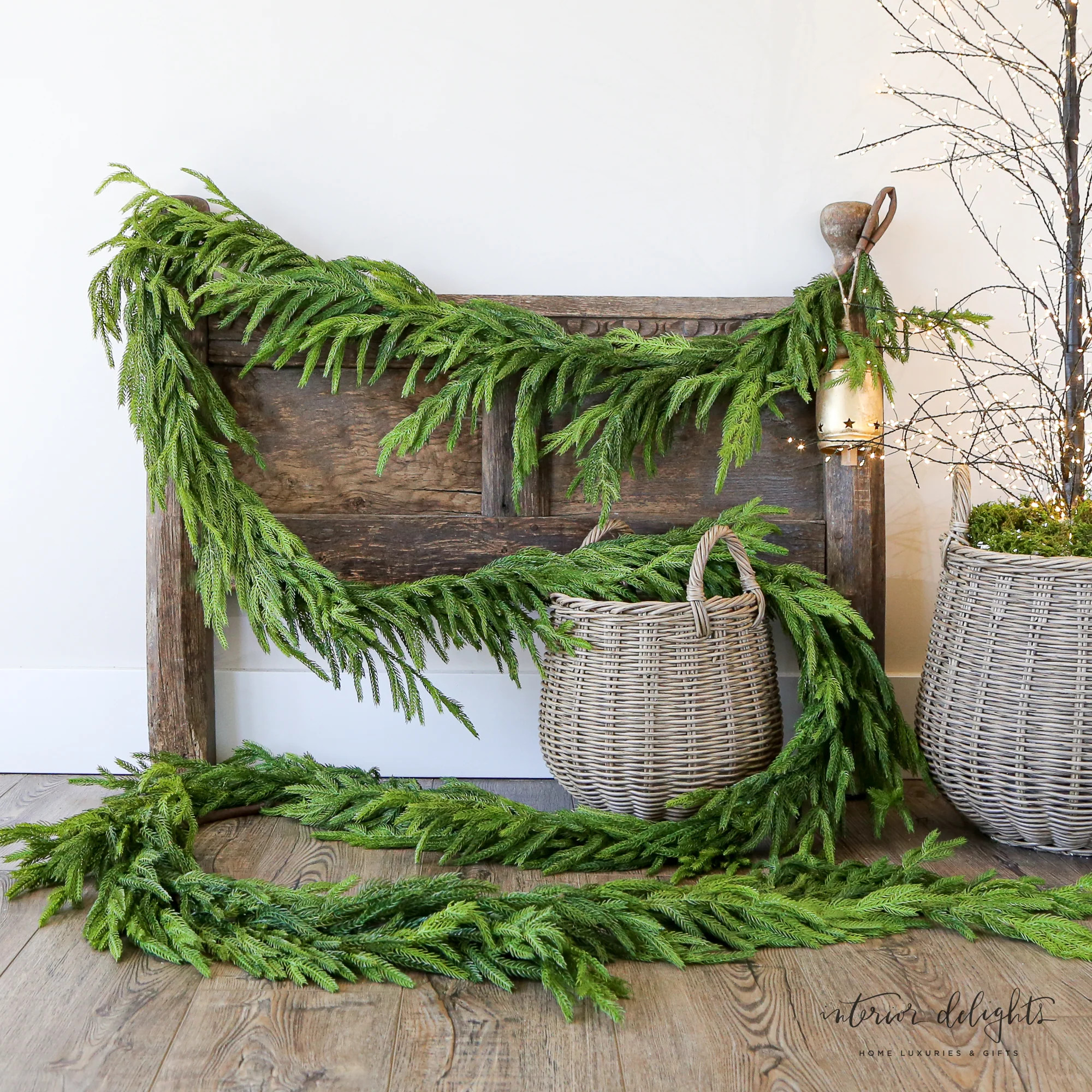 15ft Real Touch Norfolk Pine Garland | Interior Delights