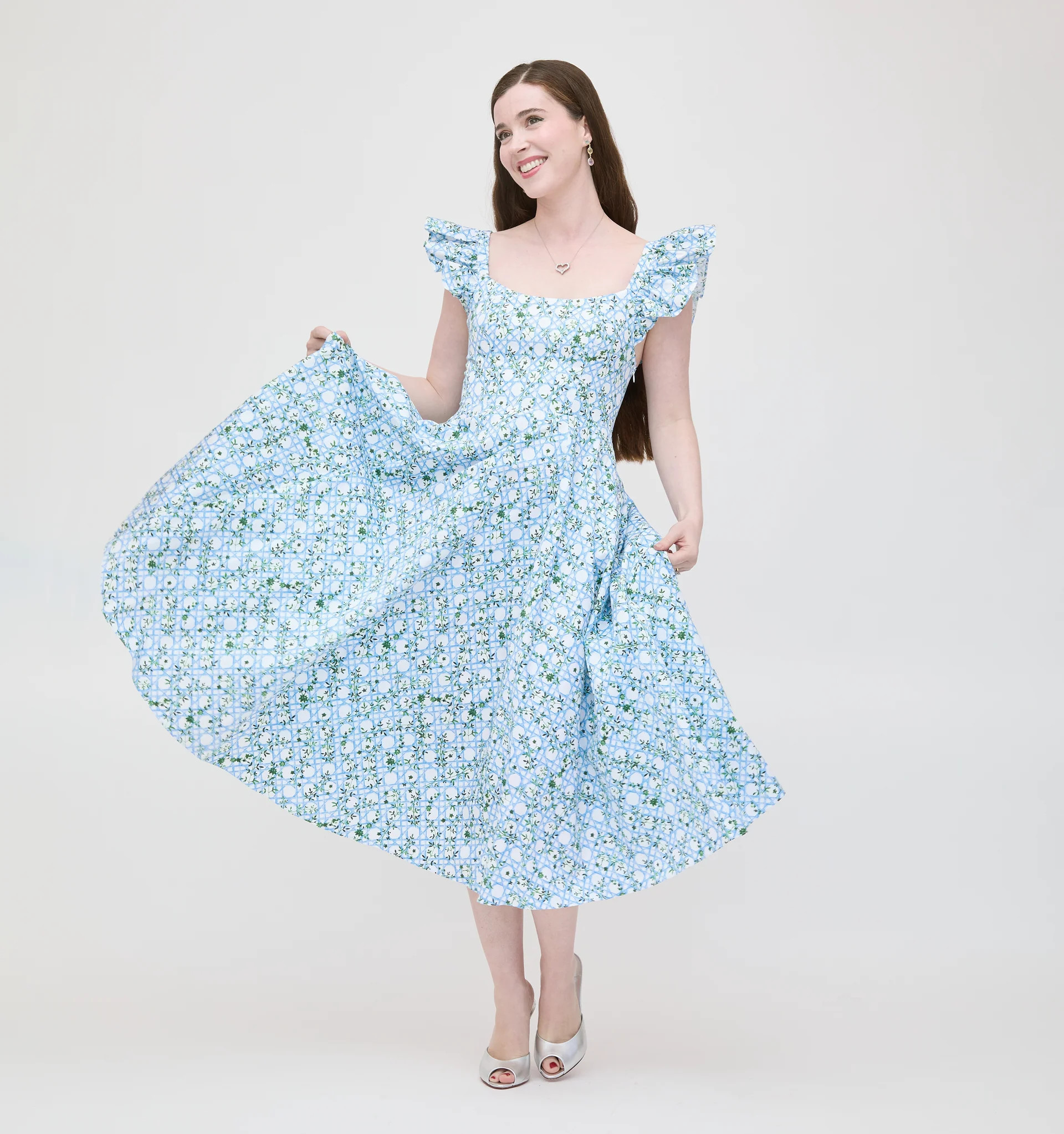 The Daphne Dress - Blue Basketweave Vine | Hill House Home