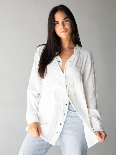 Laid Back Cotton Button Down Top | Natural Life