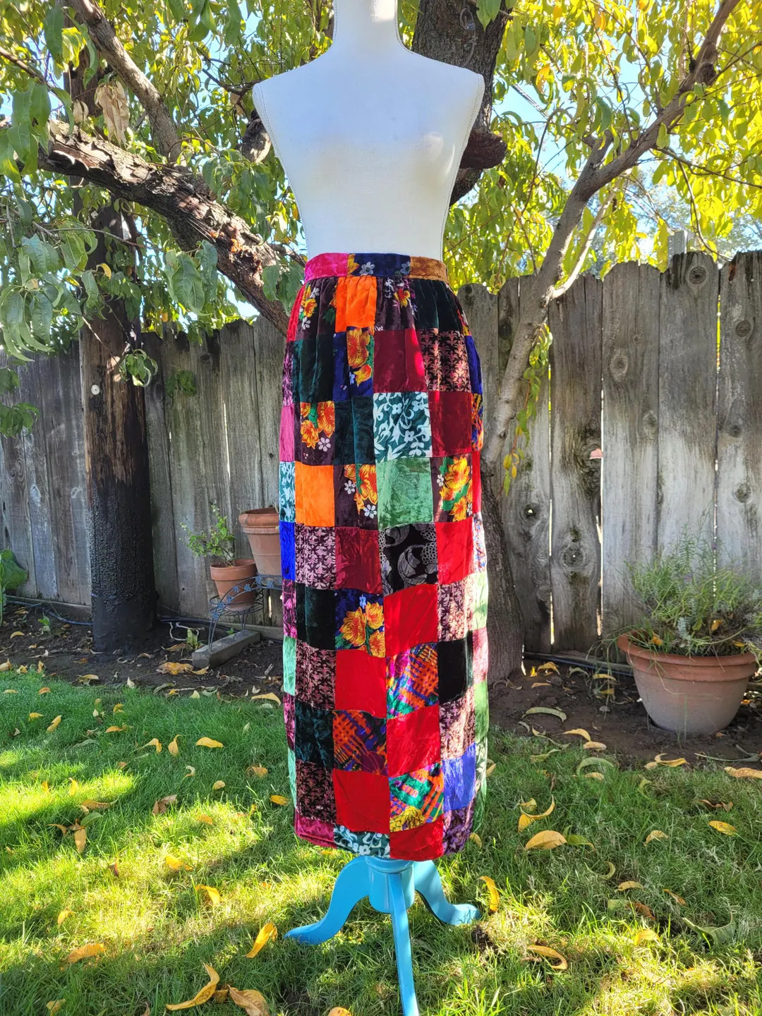 Vintage 70's Velvet Patchwork Skirt | Etsy (US)