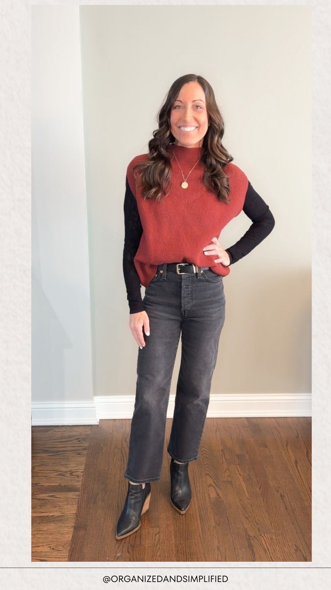 Perfect worn outfit for late winter in Chicago!  I love this sweater vest from Amazon and a really soft long sleeve from Evereve! 

#LTKootd #LTKTravel #LTKWorkwear