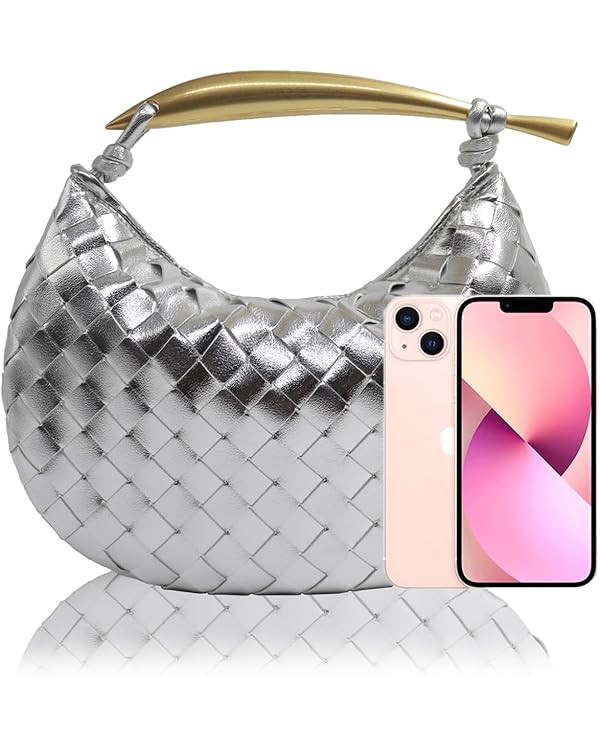 Bisadon Woven Handbag Soft Leather Fashion Dumpling Bags Clutch Purse Handmade Hobo Bags for Wome... | Amazon (US)