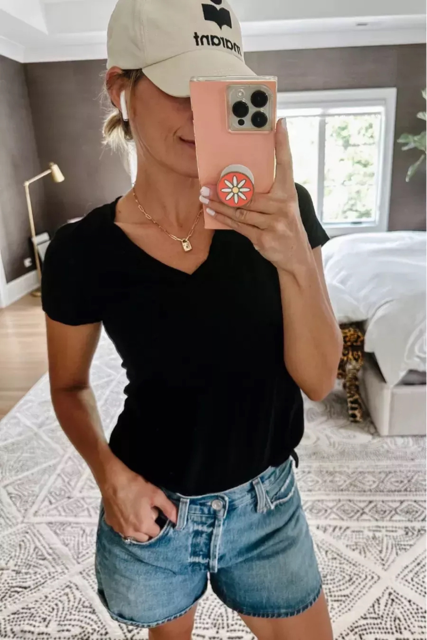 I love these classic high waisted jean shorts and classic tee. The perfect on the go look in this spring weather! 

#LTKfindsunder100 #LTKSeasonal #LTKstyletip