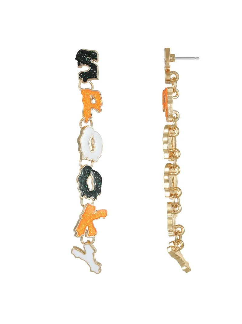 Way to Celebrate Halloween "Spooky" Linear Design Earring, 1 Pair - Walmart.com | Walmart (US)