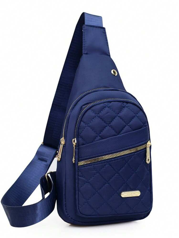 Versatile Fashion Embroidered Plaid Women's Crossbody Chest Bag | SHEIN