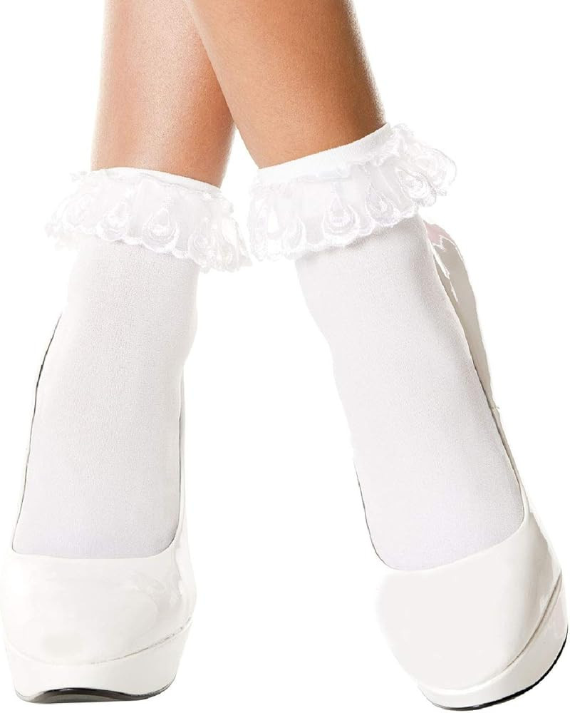 Women's Lace Ruffle Opaque Anklet | Amazon (US)