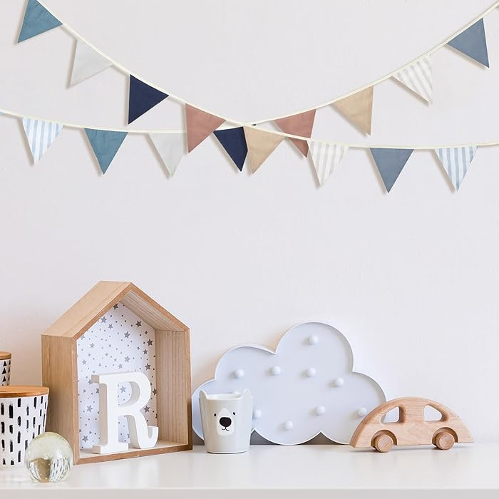 VitalCozy 17 ft Pennant Banner Flags, 2 Pcs Nursery Garland Triangle Bunting Flag Double Side Bab... | Amazon (US)