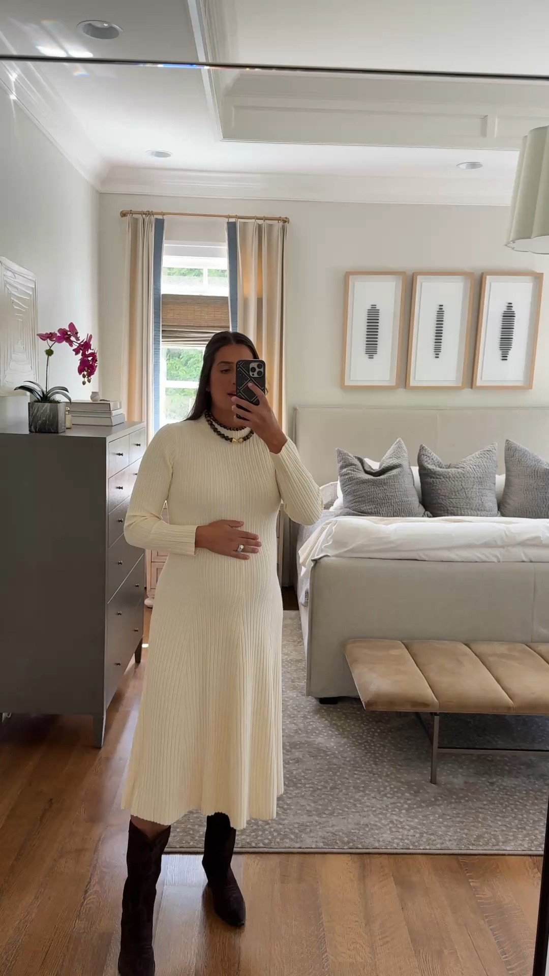 @tuckernuck never disappoints. The most stunning ivory dress and fall boots. Shop everything on my LTK Shop! #tuckernuckpartner