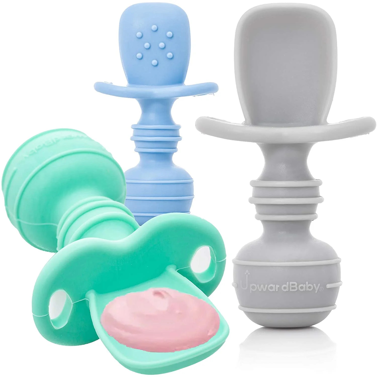 UpwardBaby Spoons 3 Pack - Silicone Baby Spoons Self Feeding 6 Months - Walmart.com | Walmart (US)