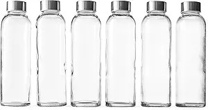 Epica 18-Oz. Glass Water Bottles with Lids, Juice Bottles - BPA Free & Eco-Friendly Reusable Refi... | Amazon (US)