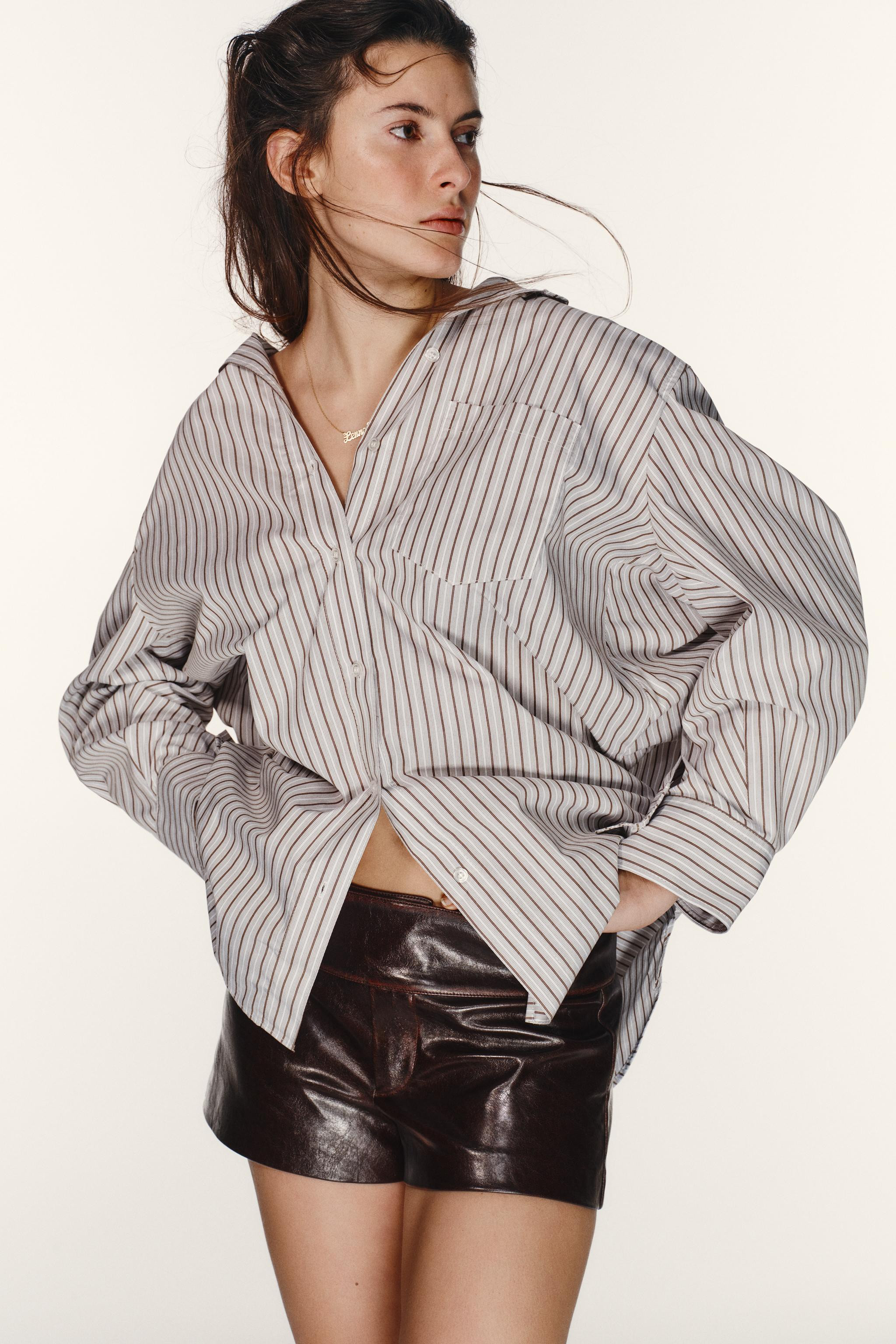 OVERSIZED STRIPED BATWING SHIRT | Zara US
