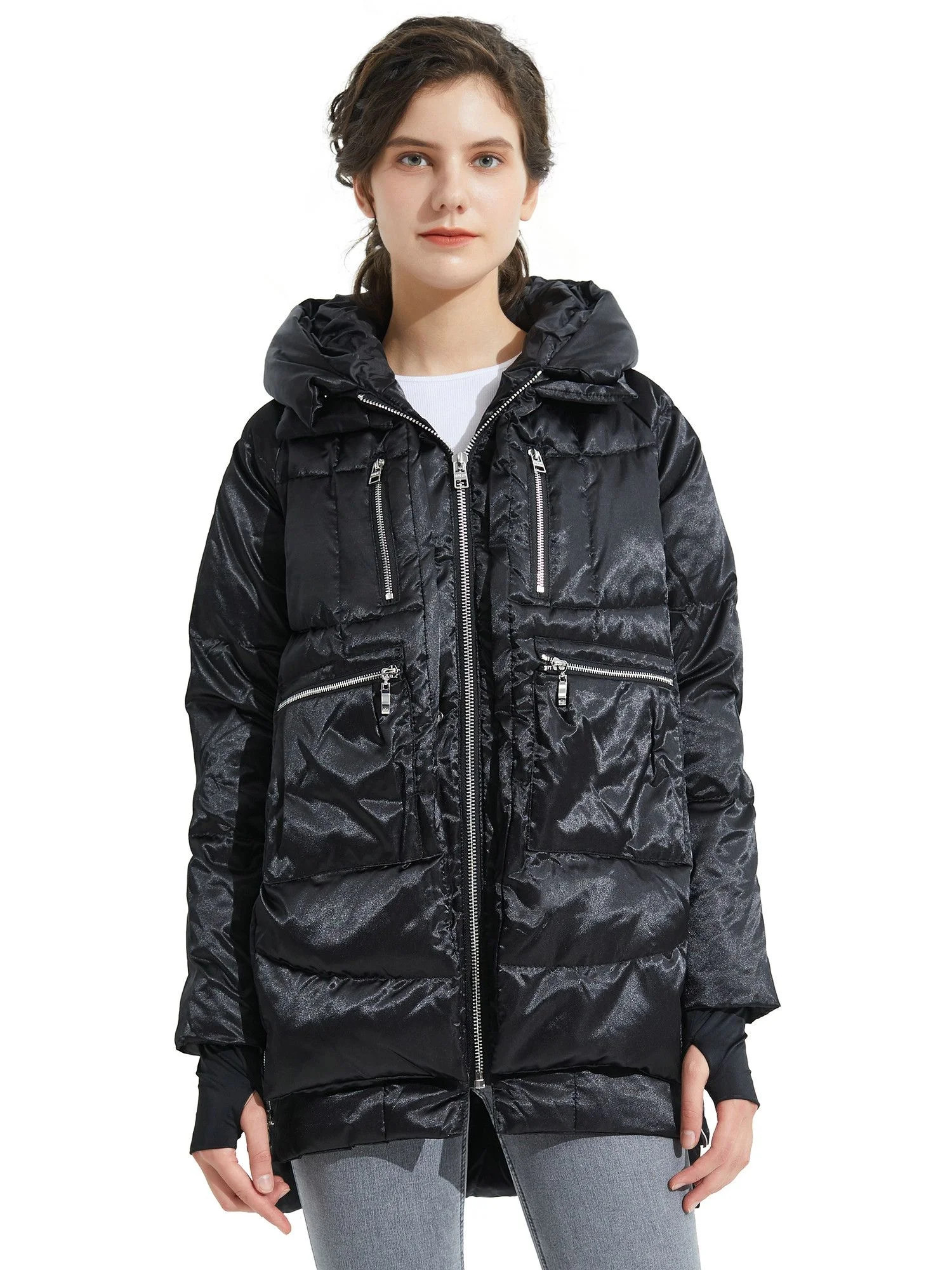 Orolay Women's Thickened Metal Color Puffer Down Jacket YRF092N - Walmart.com | Walmart (US)