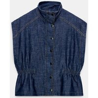 Zara - Linen Vest With Elastic Waist - Indigo - L - Woman | Zara US