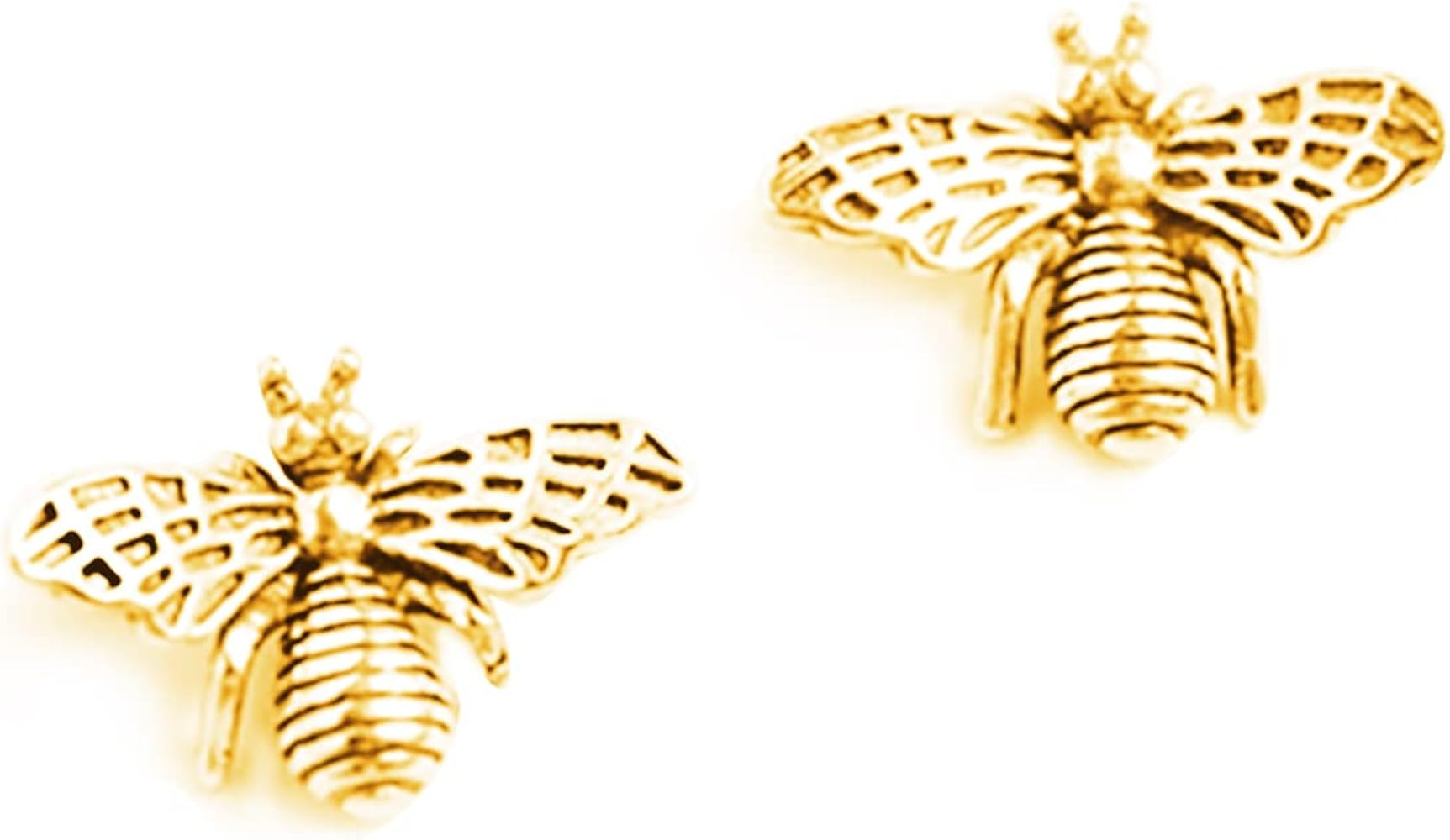 SLUYNZ 925 Sterling Silver Bee Earrings Studs for Women Cute Bumble Bee Earrings (Gold) | Amazon (US)