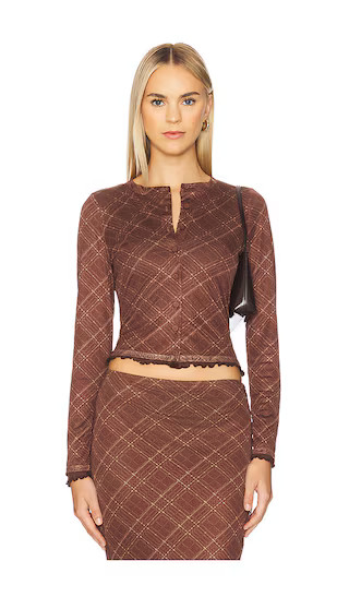 Richard Plaid Button Down Top in Brown Multi | Revolve Clothing (Global)