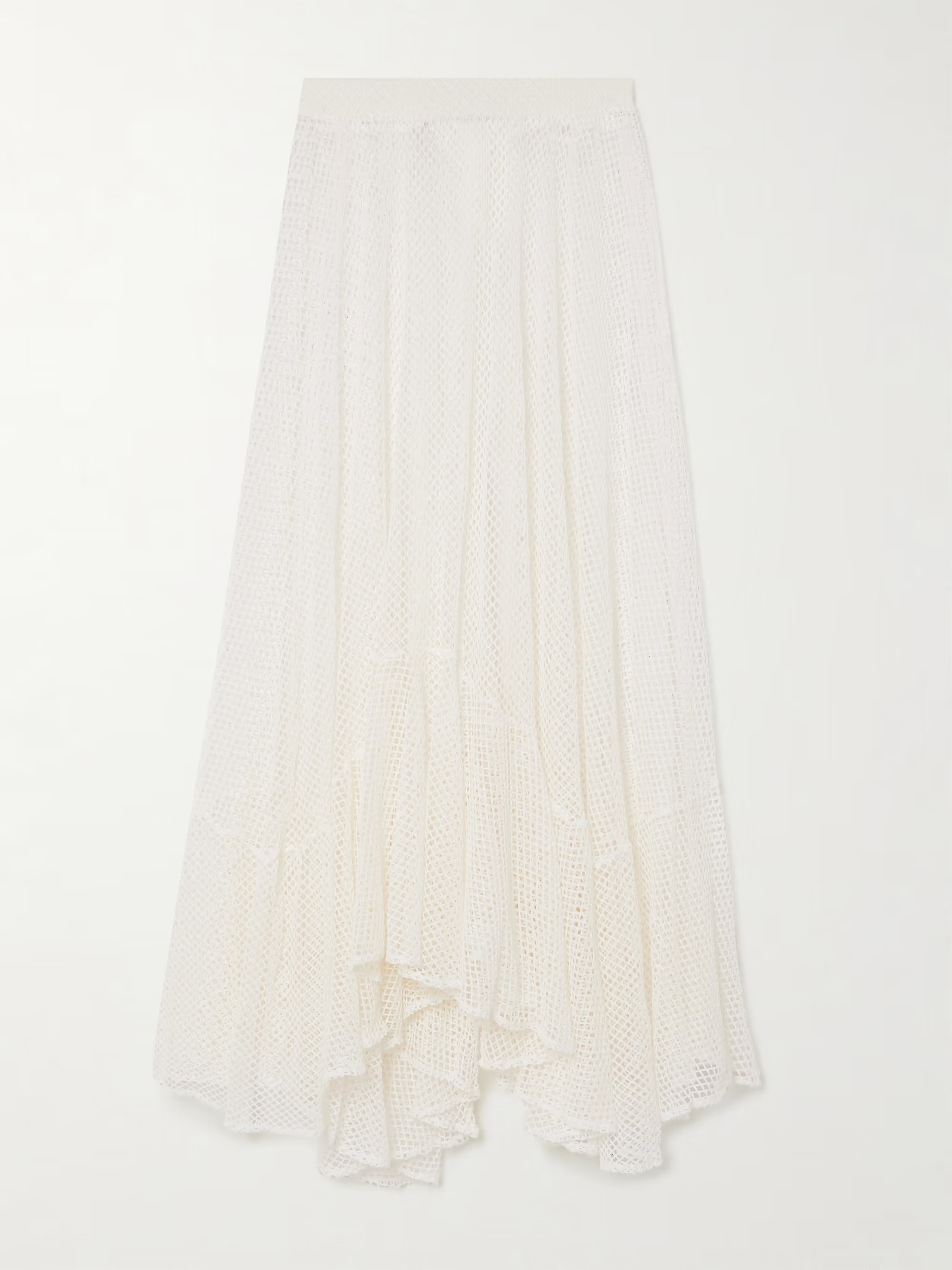 Tiered crocheted stretch-cotton midi skirt | NET-A-PORTER (US)