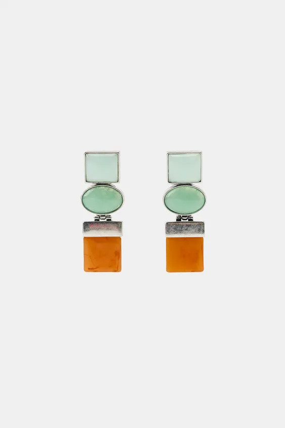 TRIPLE GEOMETRIC EARRINGS | Zara UK