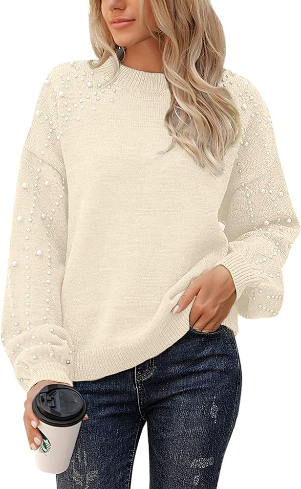 Blooming Jelly Women's Chunky Sweater Crewneck Sweatshirt Knit Lantern Sleeve Oversized Pullover ... | Amazon (US)