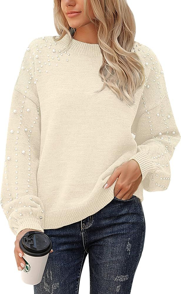 Blooming Jelly Women's Chunky Sweater Crewneck Sweatshirt Knit Lantern Sleeve Oversized Pullover ... | Amazon (US)