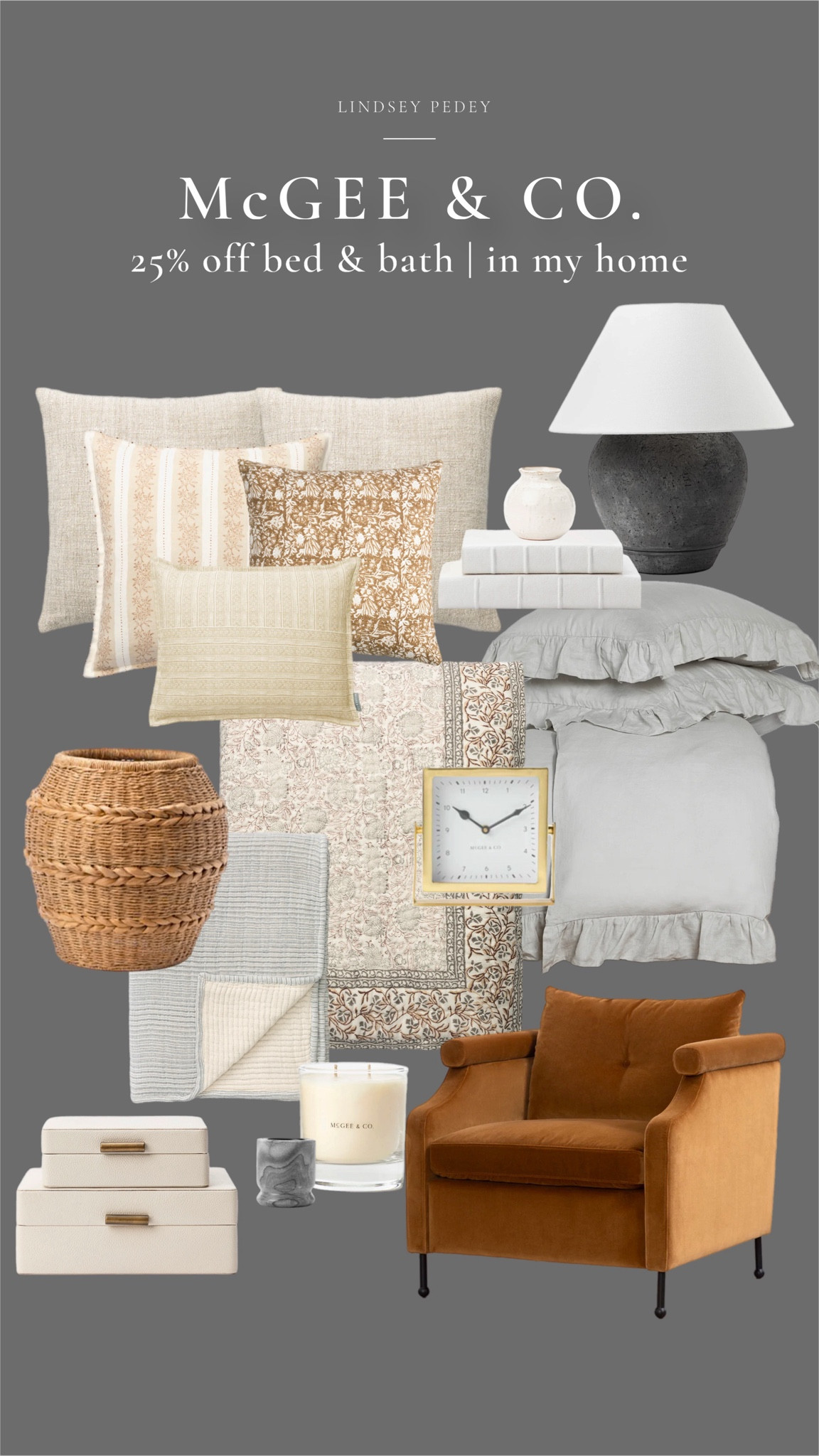 McGee & Co. bedroom event is on now! 25% off bed, bath & more. I did a new year refresh in our bedroom, come see on IG. 

Don’t forget to use code LINDSEYPEDEY for 10% off $100+. Code does not stack on this sale  

Bedroom floor, bedding, lamp, pillow, sheets, quilt, duvet, armchair, accent chair, coverlet, basket, table, lamp, candle, vase, bed, vase, tablecloth, decor box 

#LTKSaleAlert #LTKStyleTip #LTKHome