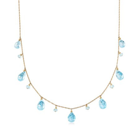 Ross-Simons 27.40 ct. t.w. Sky Blue Topaz Necklace in 14kt Yellow Gold | Walmart (US)