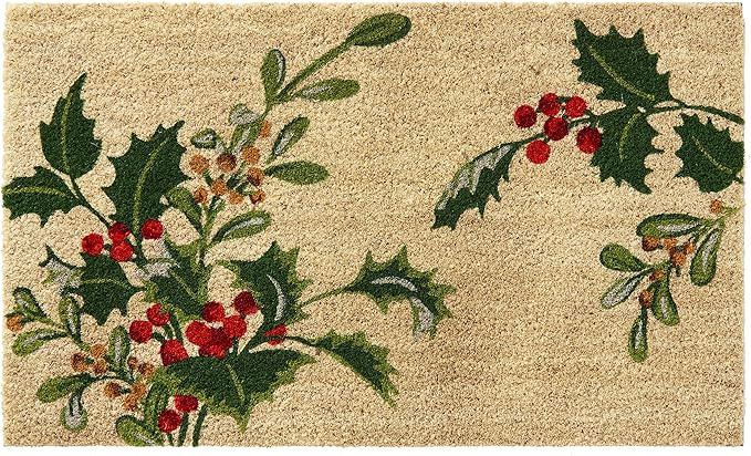 HF by LT Mistletoe 100% Coir Doormat, 18 x 30 inches, Naturally Durable, PVC-Backing, Sustainable | Amazon (US)