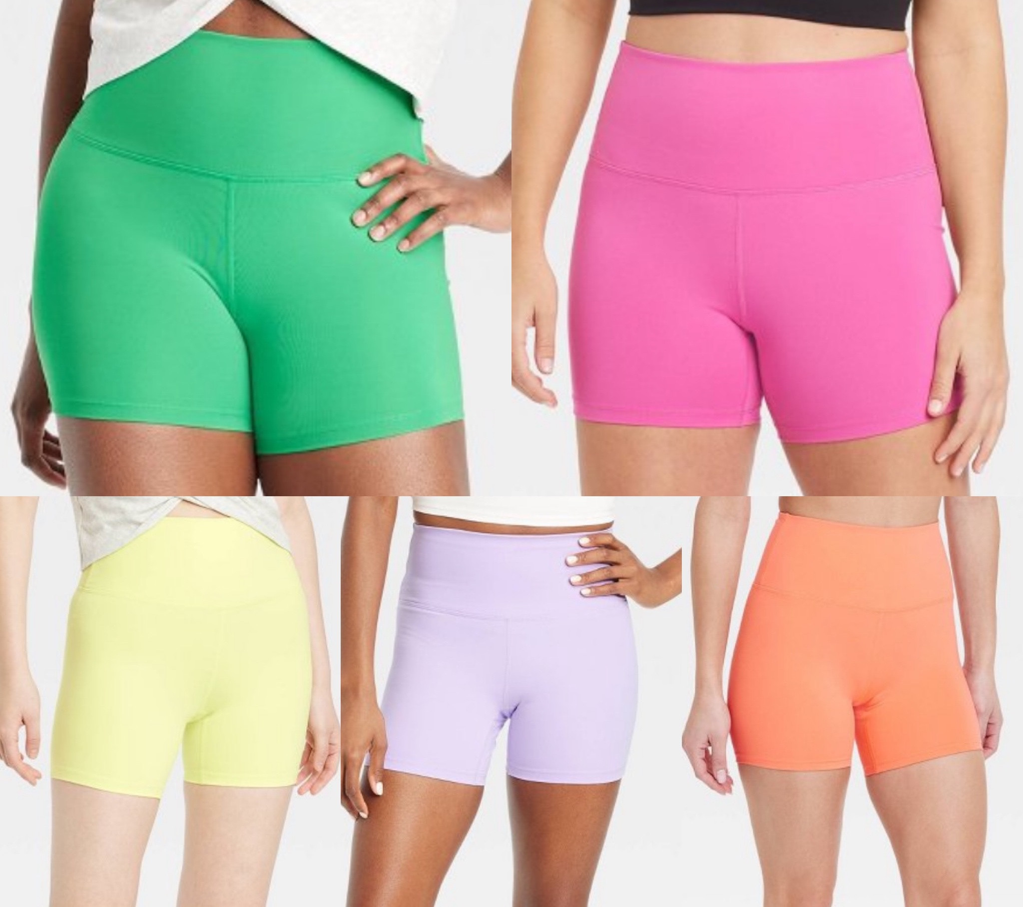 The colors of these biker shorts are perfect for all things summer!