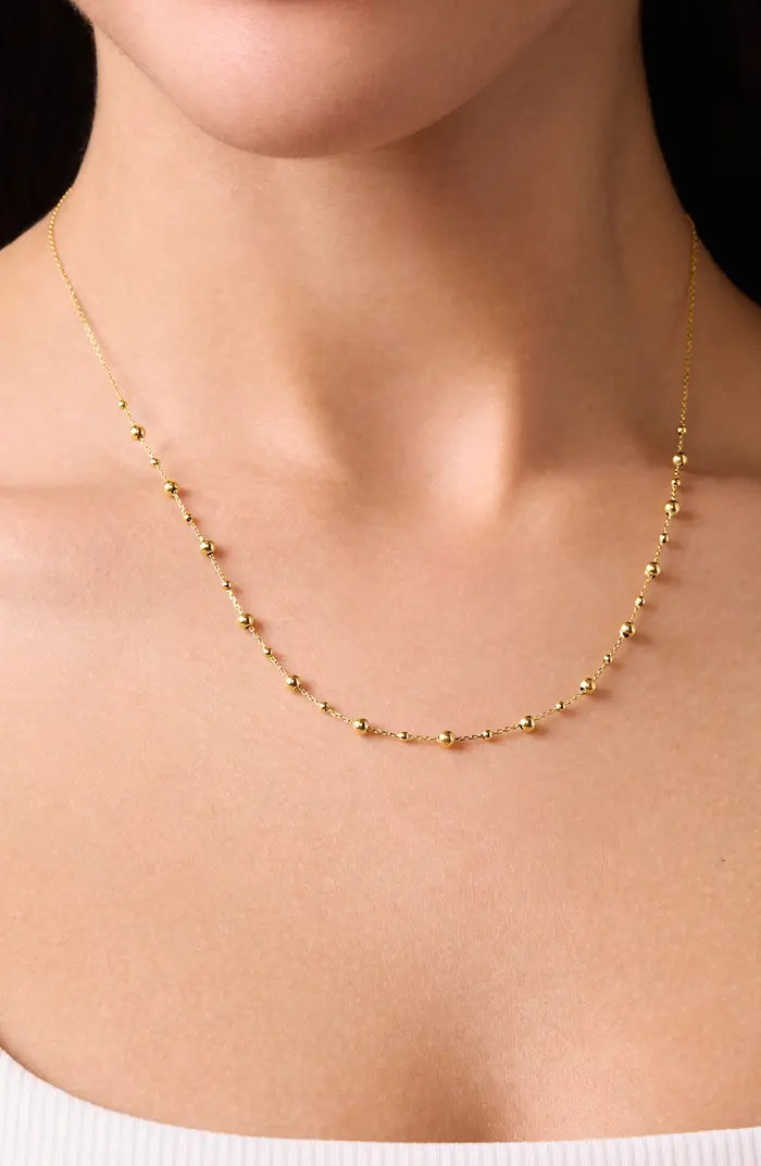 14K Gold Ball Bead Chain Necklace | Nordstrom