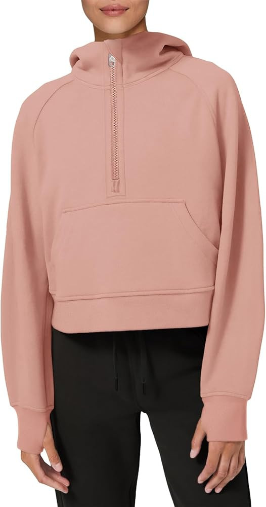 LASLULU Womens Fleece Hoodies Pullover 1/2 Zip Up Sweatshirts Long Sleeve Sweater Workout Jacket ... | Amazon (US)