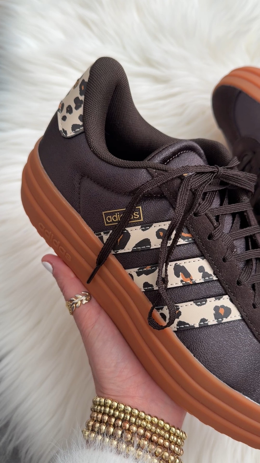 Adidas leopard vl court bold sneakers runs true to size. Now $56