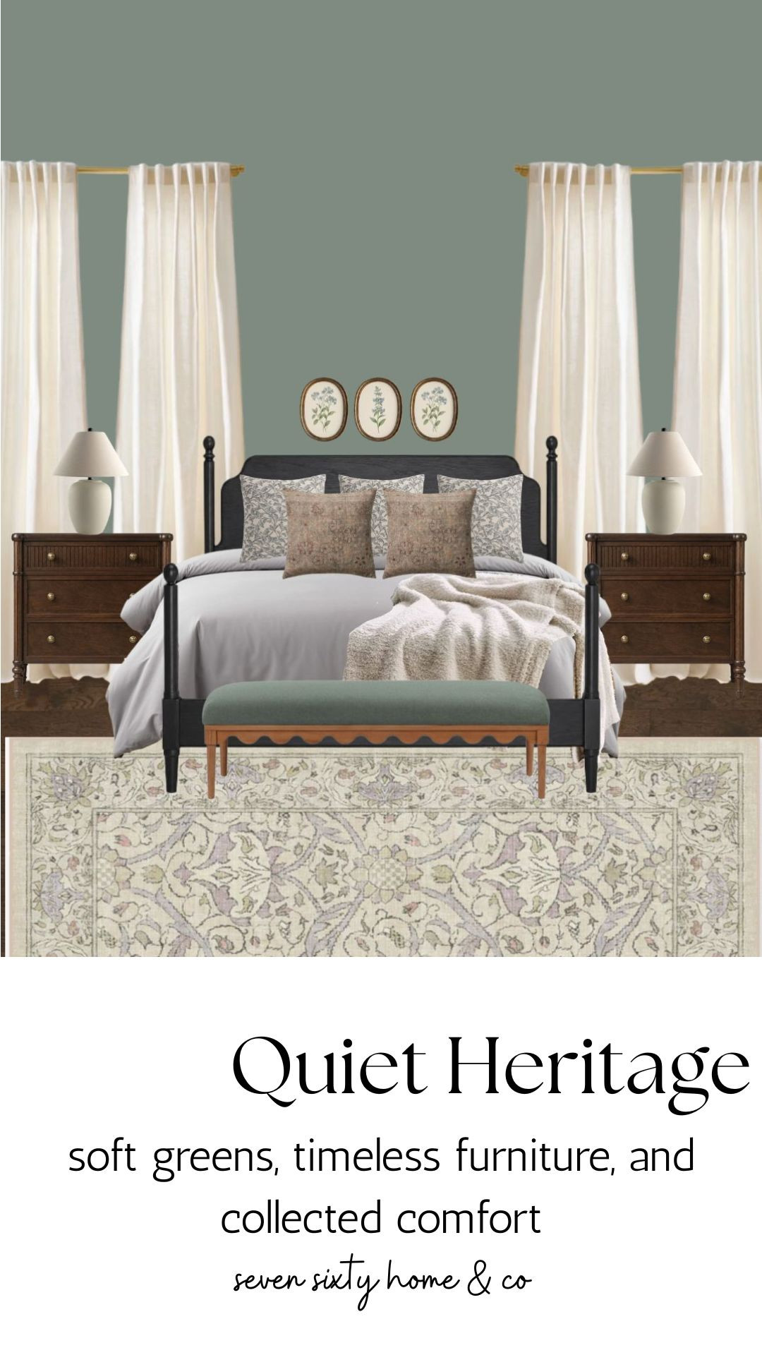 Looking for traditional bedroom ideas that feel timeless instead of trendy? This complete bedroom design combines a Rejuvenation spindle bed, Ruggable rug, organic cotton bedding from The Company Store, Quince curtains and lamps, and a World Market upholstered bench for a layered, designer-inspired look.

If you're planning a bedroom makeover, every piece is linked so you can recreate the room or shop your favorites. 

 #LTKHome