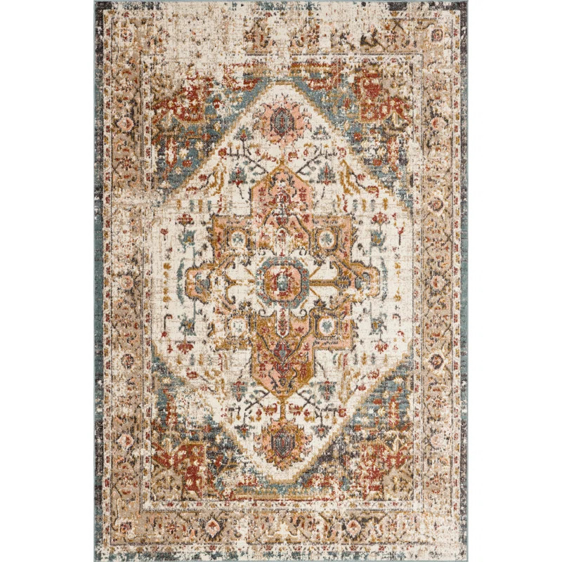 Gulbranson Traditional Medallion Power Loom Performance Beige Rug | Wayfair North America