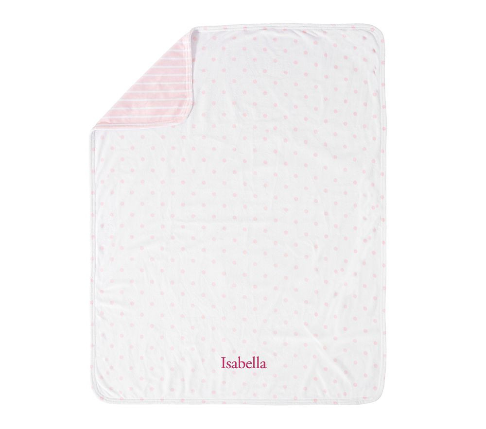 Dot & Stripe Chamois Baby Blanket | Pottery Barn Kids