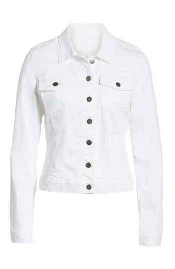 Petite Women's Kut From The Kloth 'Helena' Denim Jacket, Size Small P - White | Nordstrom