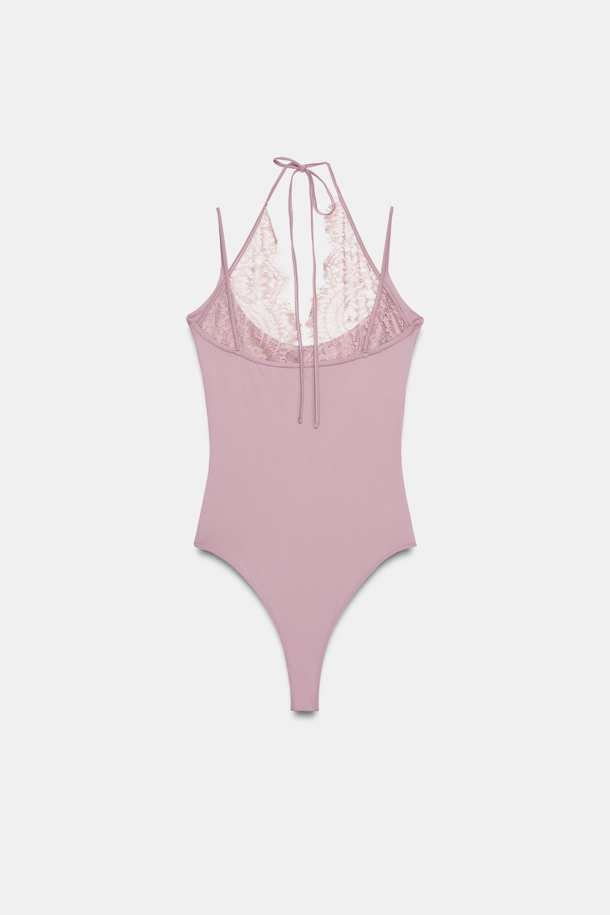 NECKHOLDER-BODY MIT SPITZEN-MATERIALKOMBINATION | Zara US