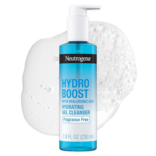 Neutrogena Hydro Boost Fragrance Free Hydrating Gel Facial Cleanser with Hyaluronic Acid, Daily Foaming Face Wash & Makeup Remover, Gentle Face Wash, Non-Comedogenic, 7.8 fl. oz | Amazon (US)