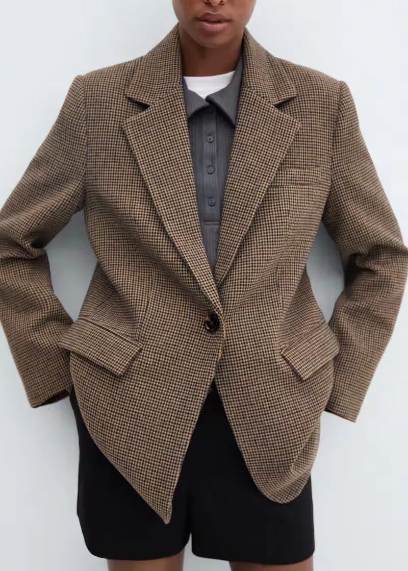 Lapels houndstooth suit blazer - … curated on LTK