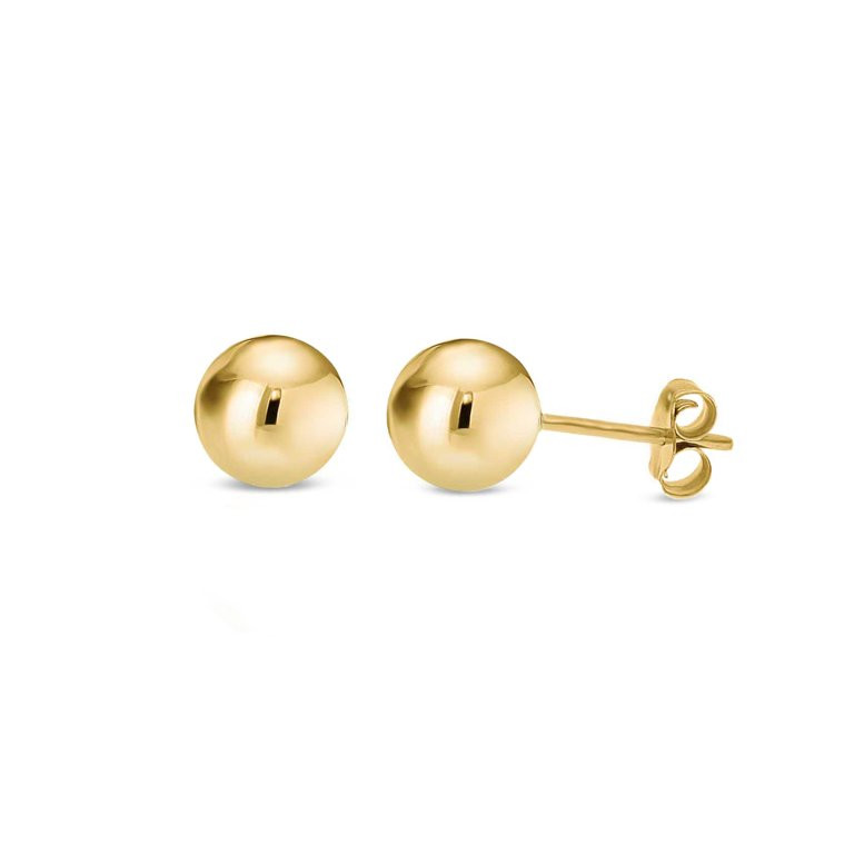 14K Yellow Gold Filled Round Ball Stud Earrings Pushback 8mm | Walmart (US)