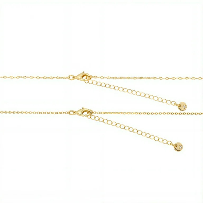 Believe by Brilliance Women's 14Kt Gold Flash Plated Cubic Zirconia Boy Mom Layered Necklace Set | Walmart (US)