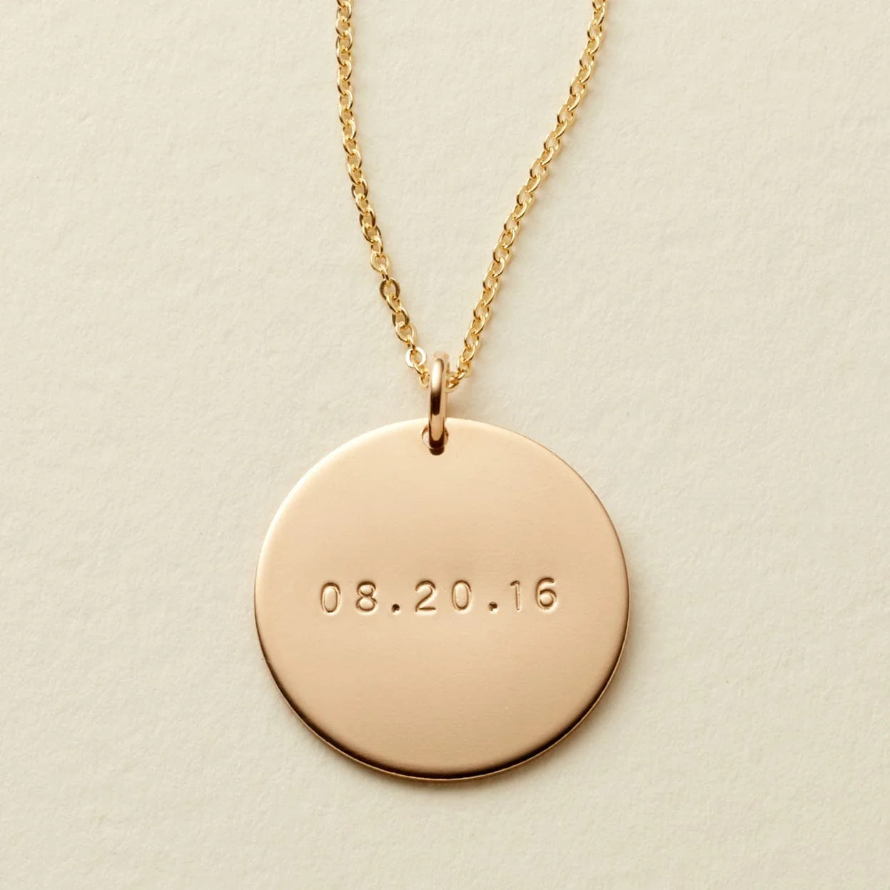 Made By Mary Date Disc Necklace | Minimal Design, Hand Stamped | Made by Mary (US)