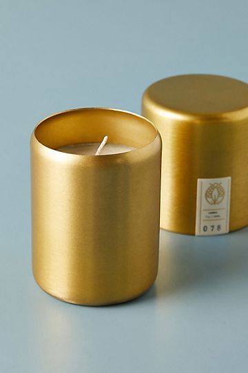 Candlefish Molded Metal Two-Wick Candle | Anthropologie (US)