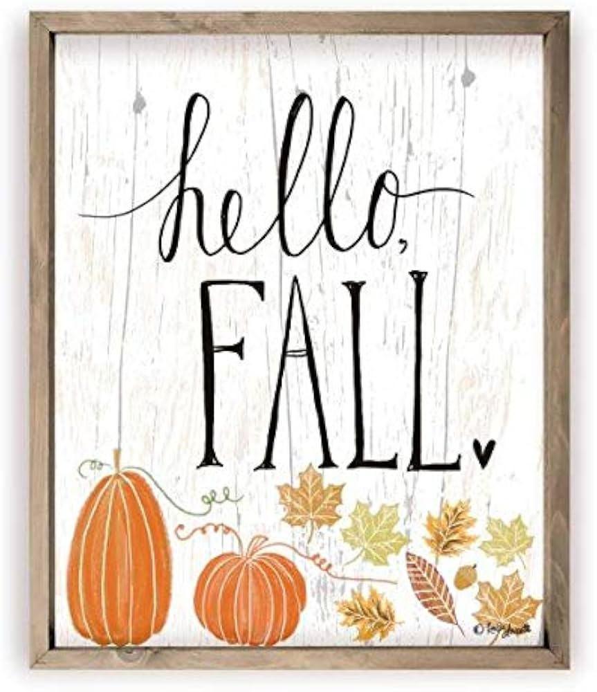 MRC Wood Products Hello Fall Rustic Wall Sign 12x15 (Frame Included) | Amazon (US)