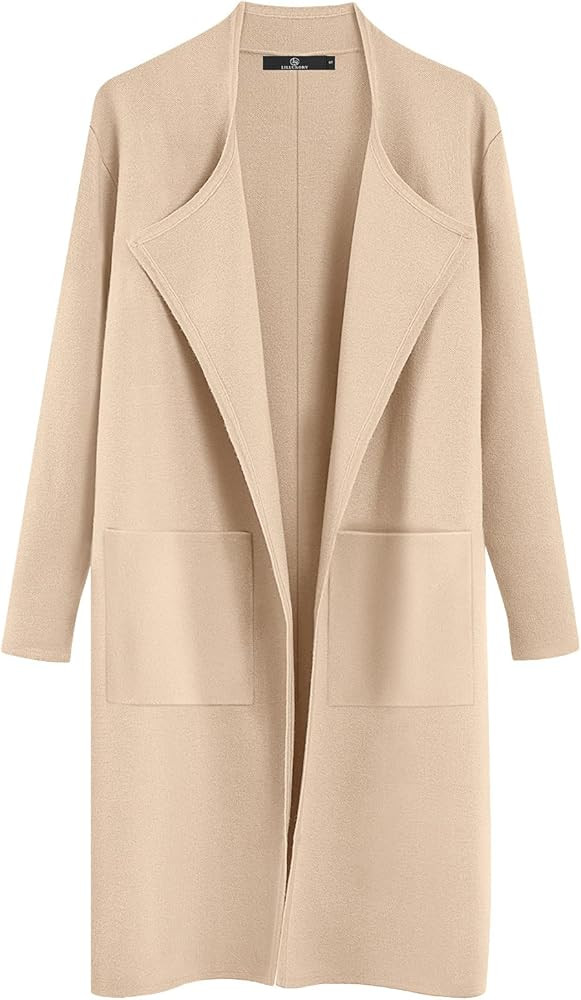 LILLUSORY Women's Long Knit Wool Cardigan Sweaters Oversized Fall Dressy Coatigan 2023 Winter Coa... | Amazon (US)