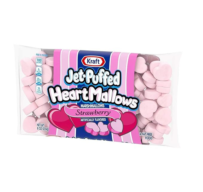Seasonal Valentine's Day Jet-Puffed Strawberry Heart Marshmallows, 8 Oz | Amazon (US)