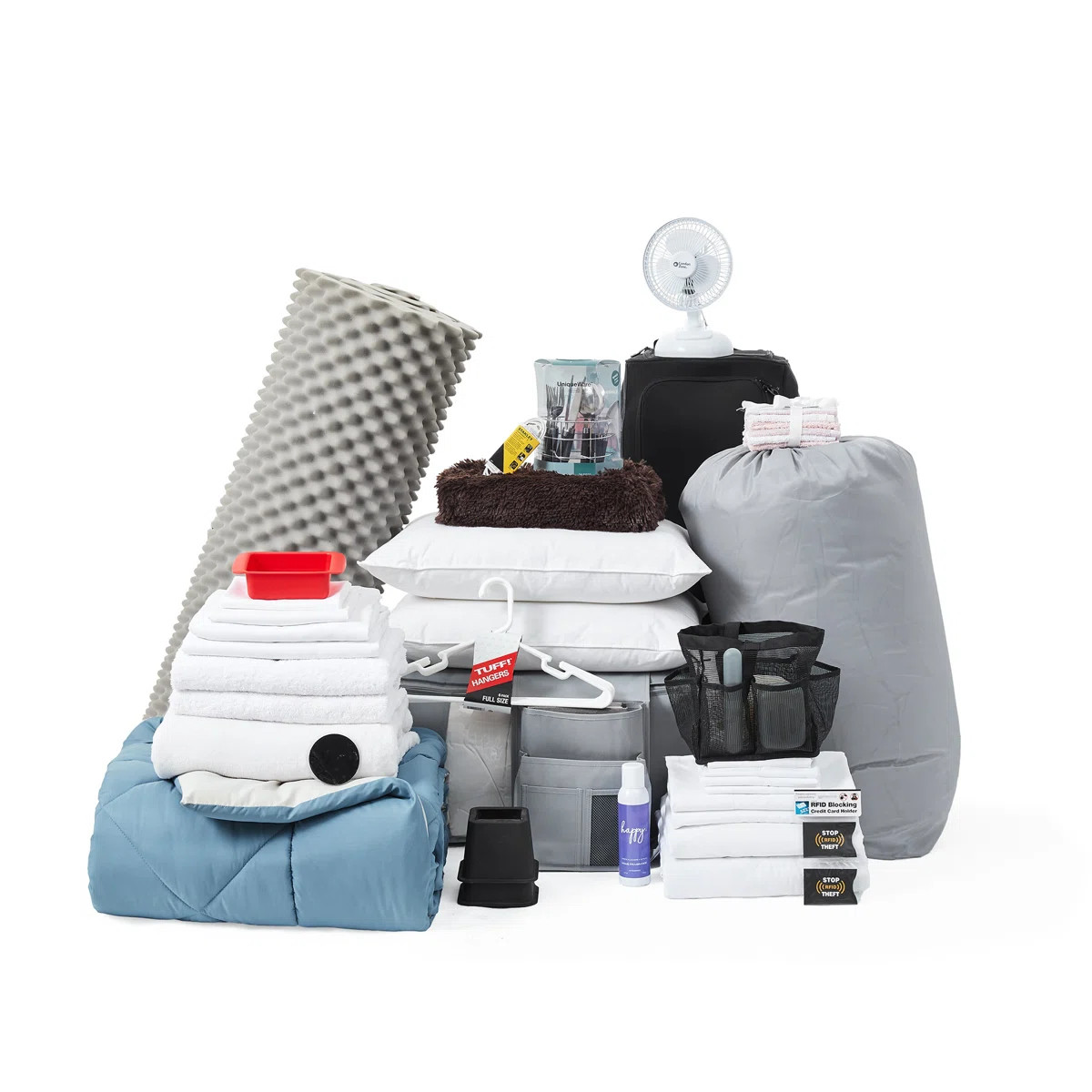 DormCo Packs 100% Complete Dorm Essentials Bundle - Twin XL Comforter, Sheet Set, and College Ess... | Wayfair North America