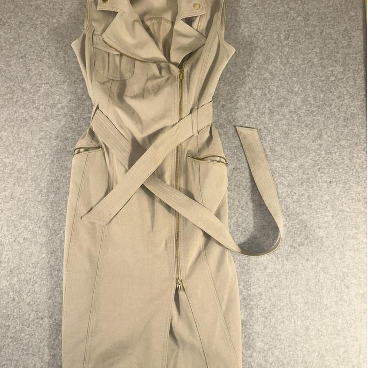 Calvin Klein Women's Dress - Tan/Gold - 8 | Depop US