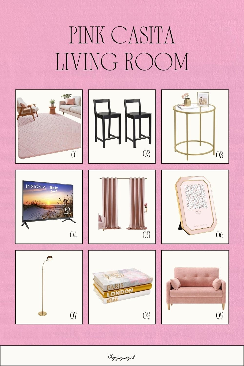 Cozy Pink Casita Tiny Home living room decor and organization.