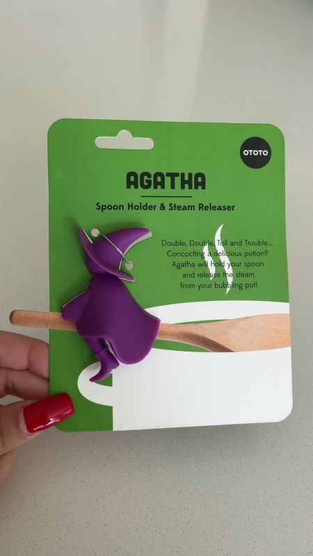 How cute is this little spoon holder and steam releaser?! It’s a little witch and you just put her on the edge of your pot! Haha! Great for kids fun in the kitchen or as a housewarming gift!!! #kitchen #kitchengadget #cookingtools 

#LTKhome #LTKkids #LTKFind
