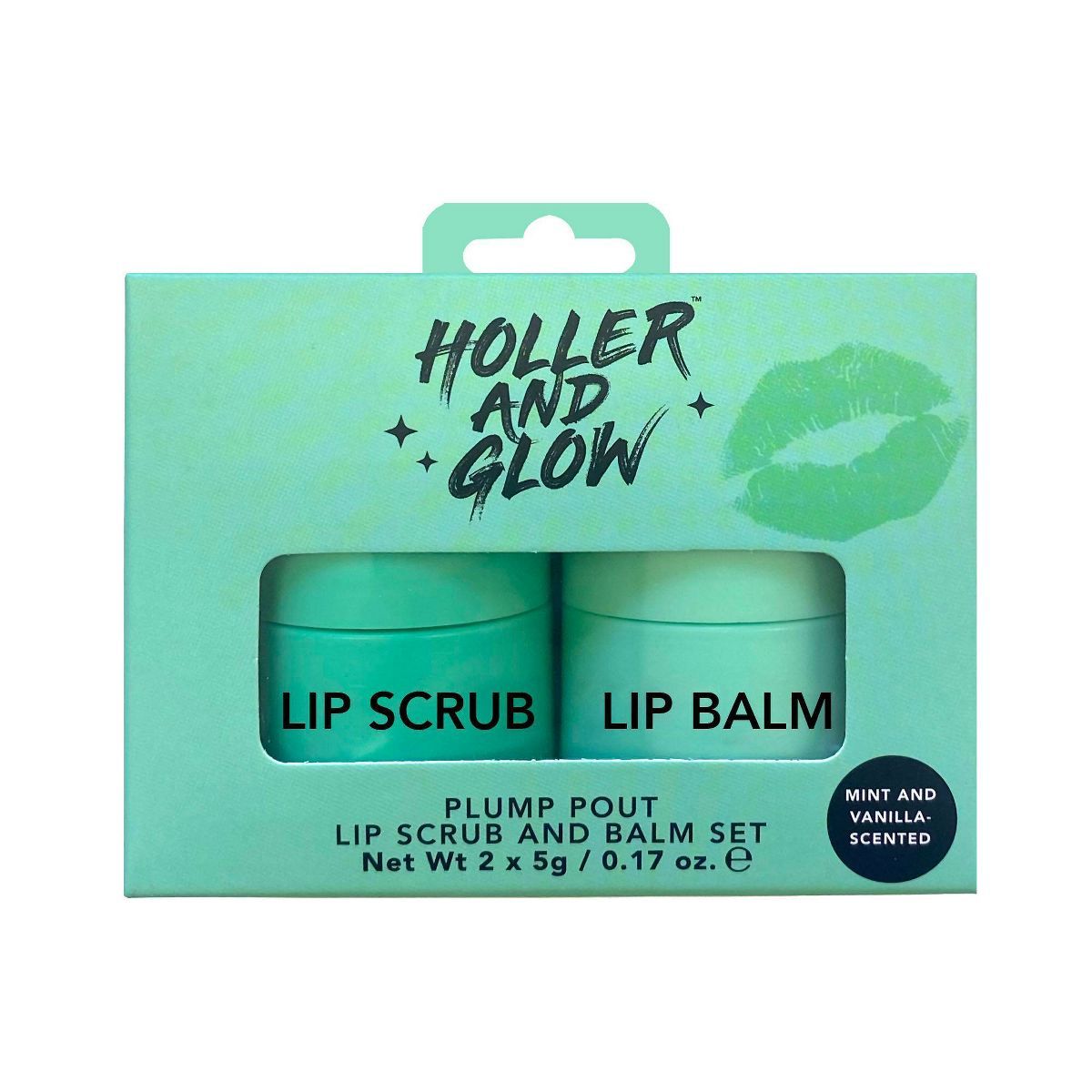 Holler and Glow Plump Pout Lip Scrub and Balm Set - Mint and Vanilla - 0.17oz/2ct | Target